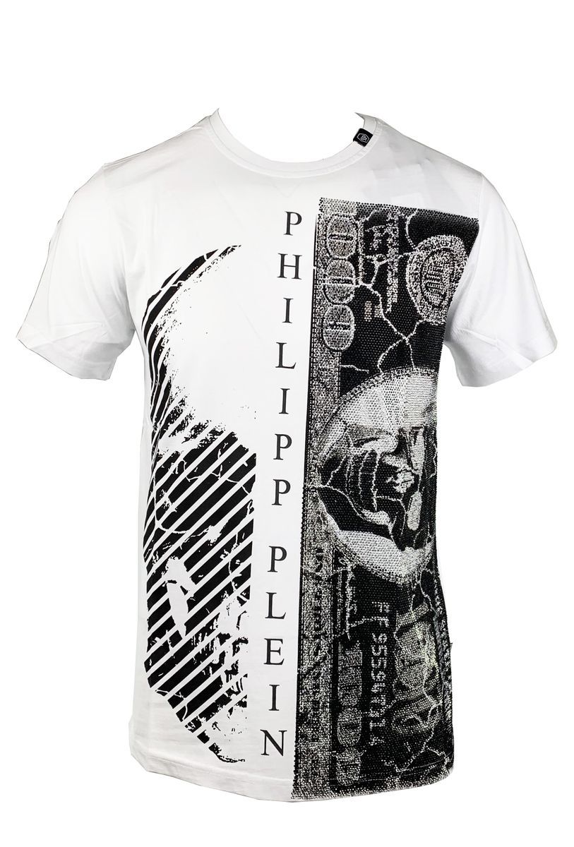 Baumwolljersey T-Shirt mit Geld-Print