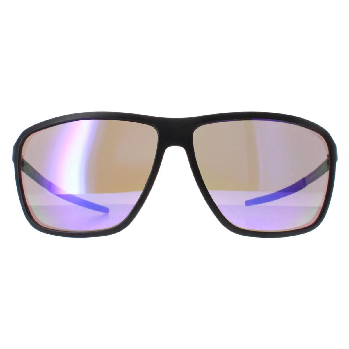 Matte Schwarze Sonnenbrille mit braunen Spiegelgläsern