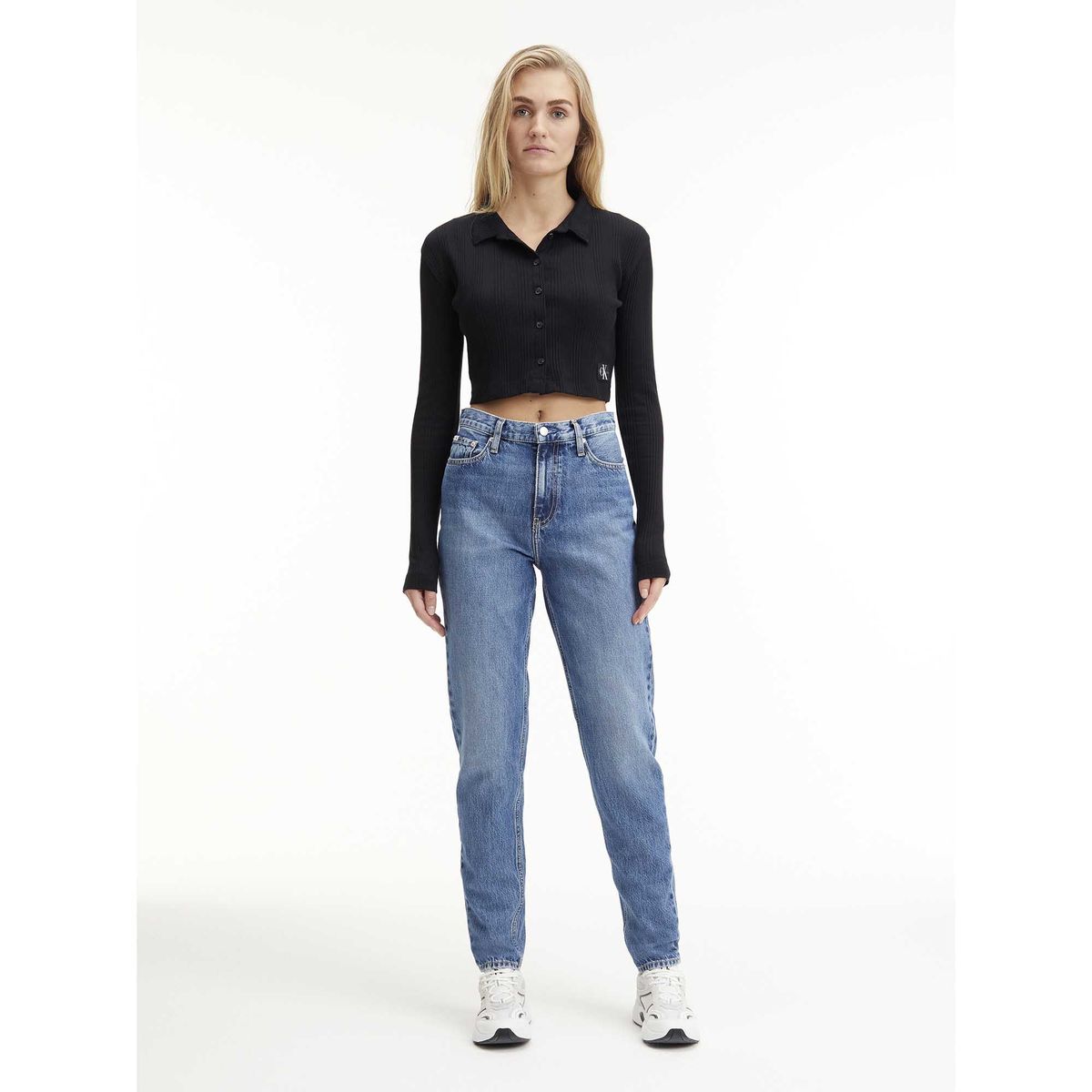 High-Waist Mom-Fit Denim-Jeans