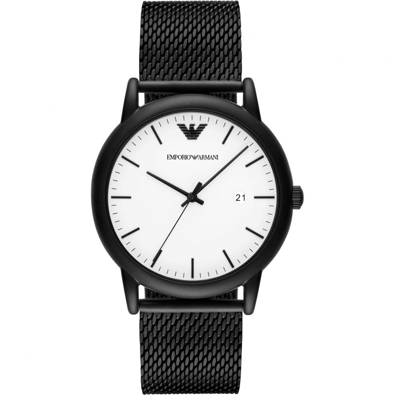 Minimalistische Schwarz-Weiß Armbanduhr