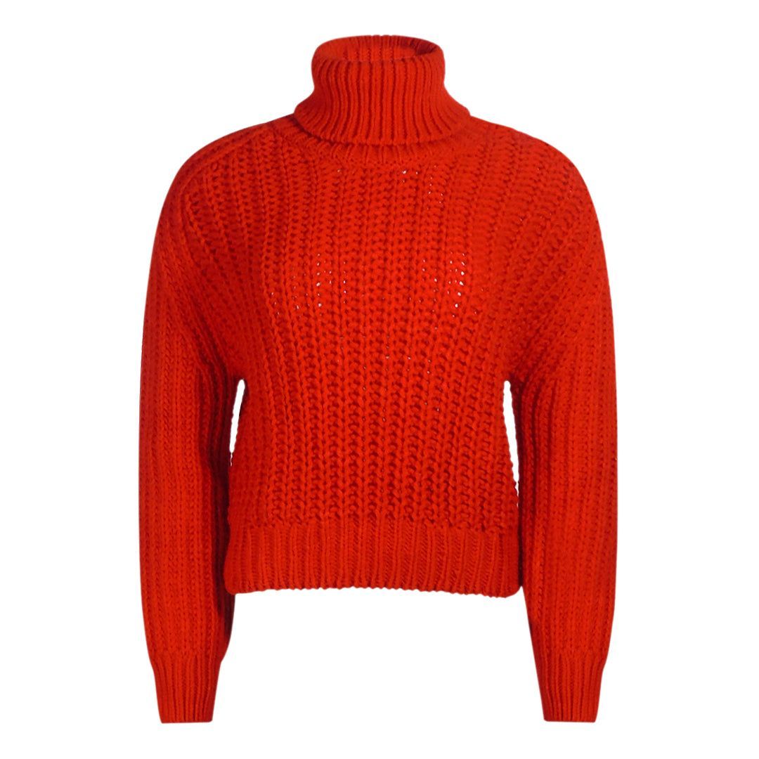 Grober Strick-Rollkragenpullover