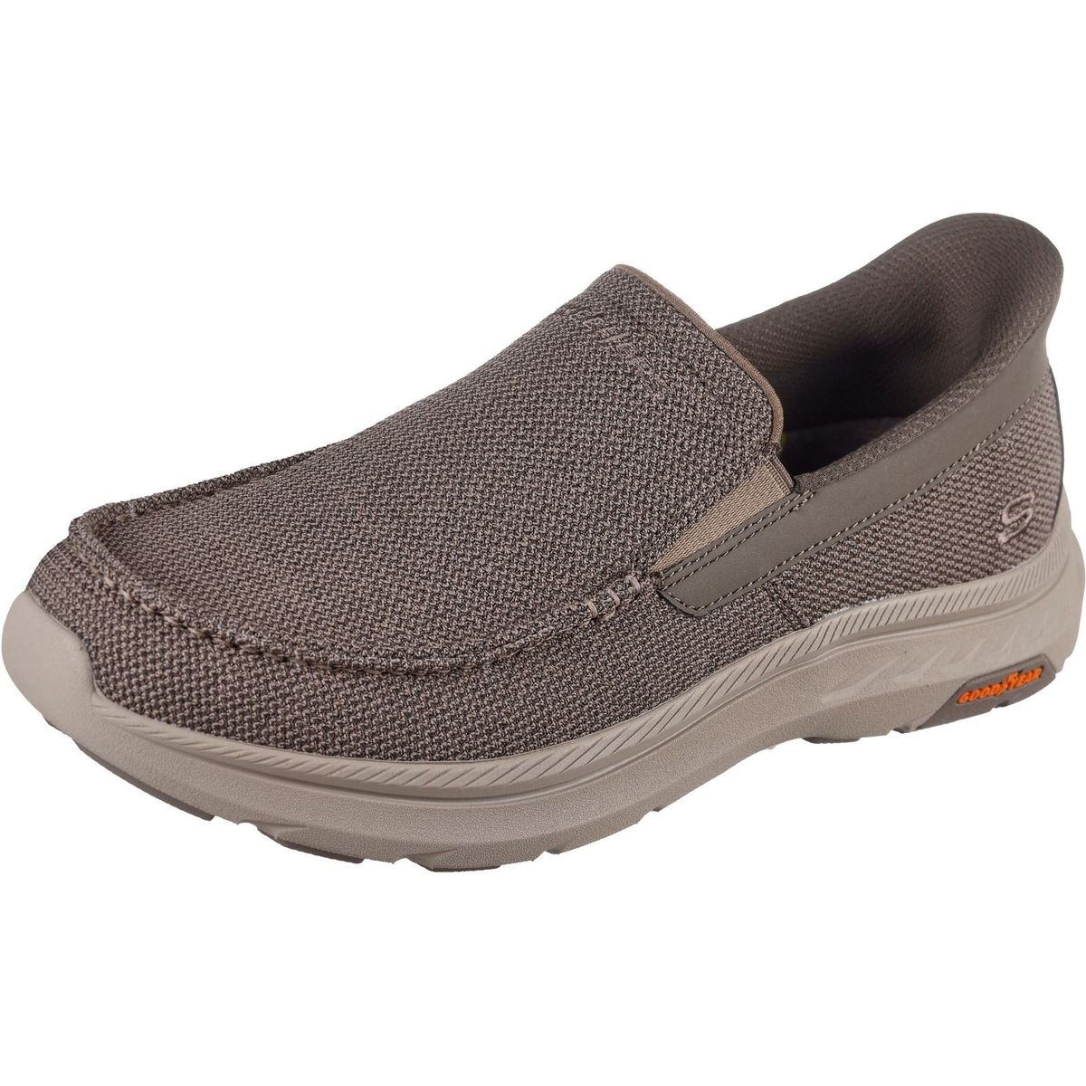 Skechers Pollard Wilfred Herren Slipper in Taupe aus Textil