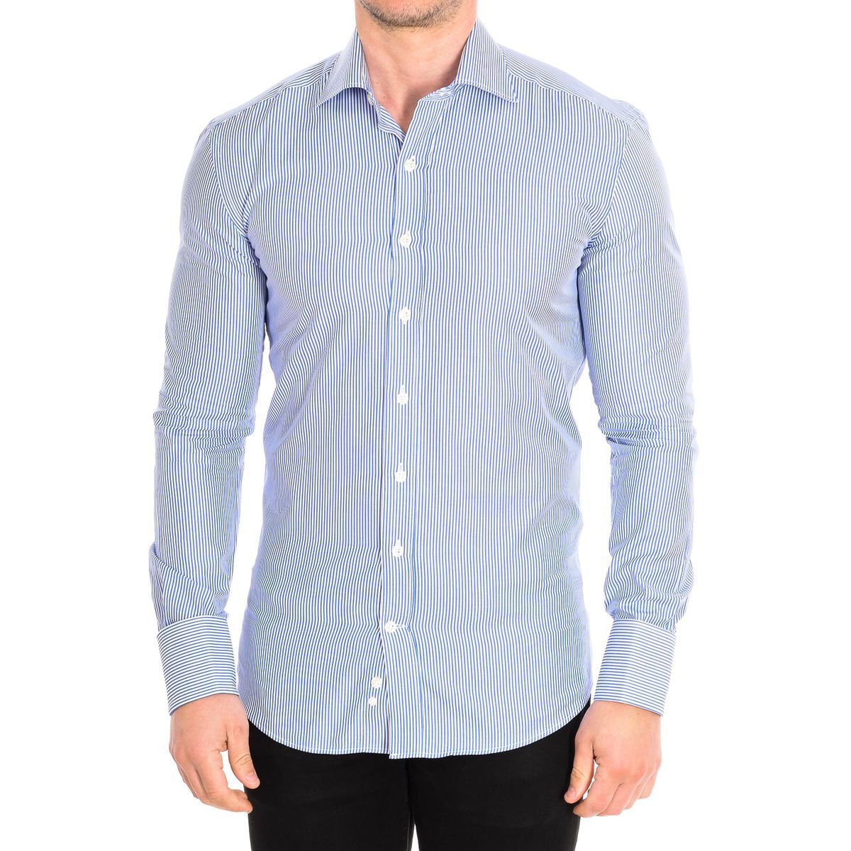 Gestreiftes Slim Fit Langarmhemd