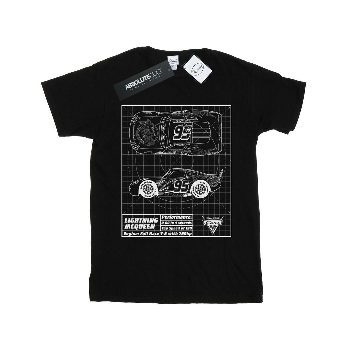 Lightning McQueen Blueprint Grafik T-Shirt