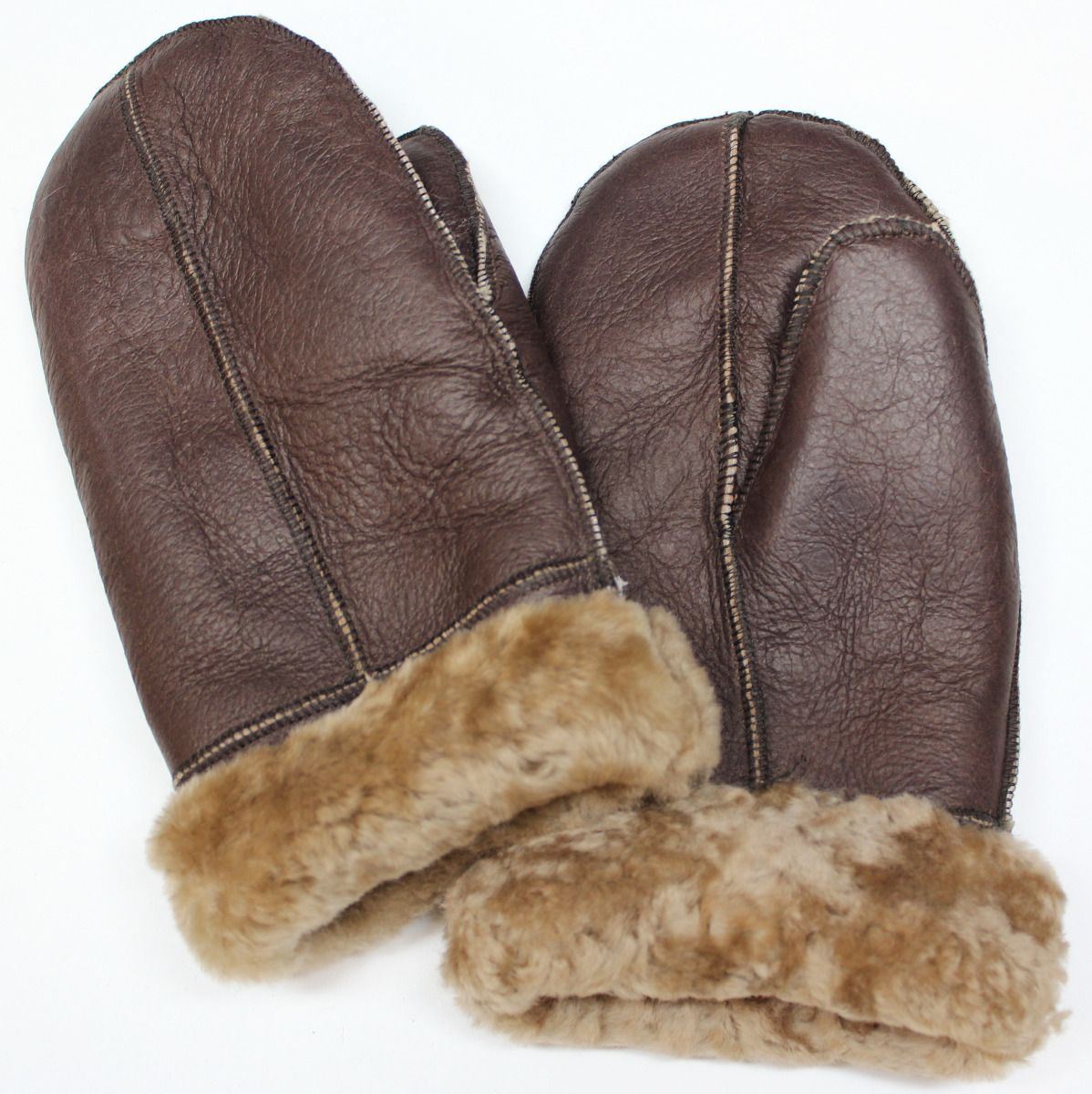 Lammfellhandschuhe mit Fellbesatz