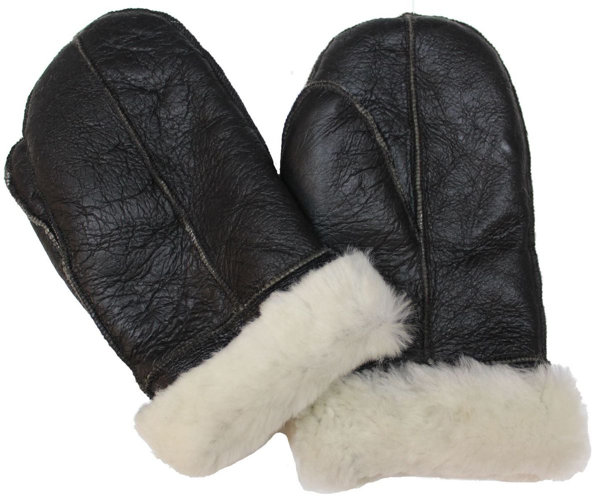Lammfellhandschuhe mit Fellbesatz