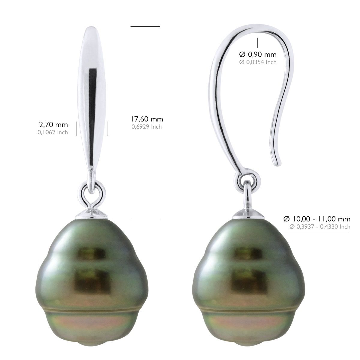 Elegante Ohrhänger mit Tahitiperlen