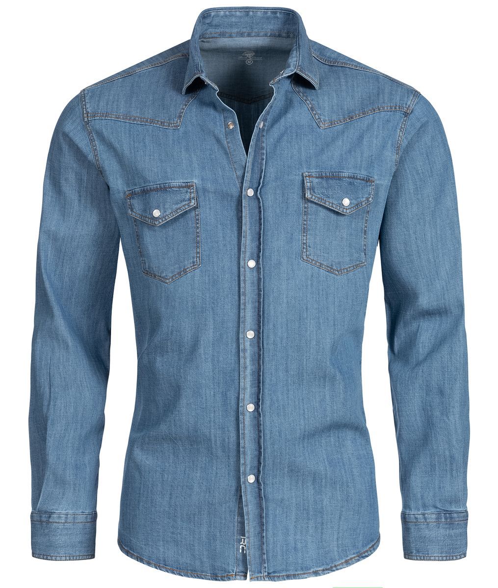 Klassisches Herren-Jeanshemd im Western-Stil