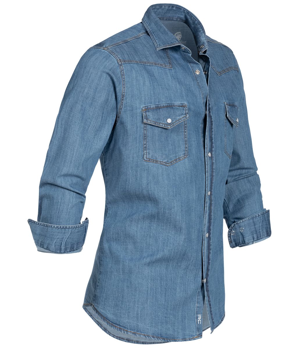 Jeanshemd im Western-Stil mit Druckknöpfen