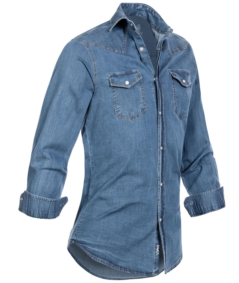 Jeanshemd im Western-Stil mit Druckknöpfen