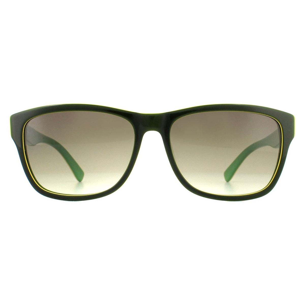 Rechteckige Sonnenbrille Schwarz Grün Farbverlauf