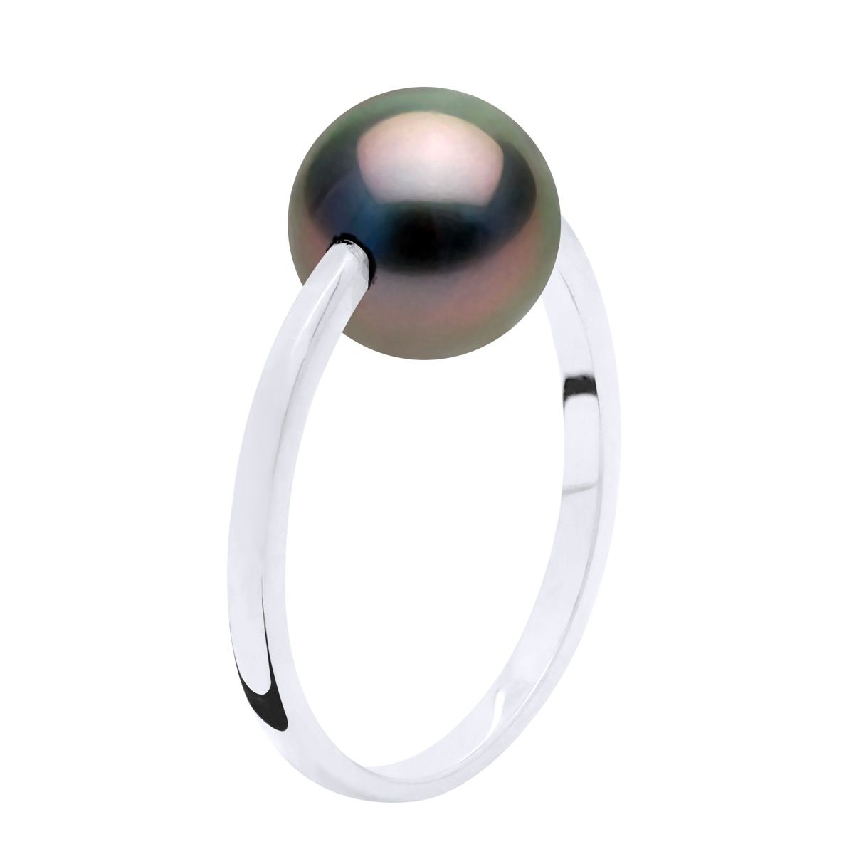 Eleganter Weißgoldring mit Perle