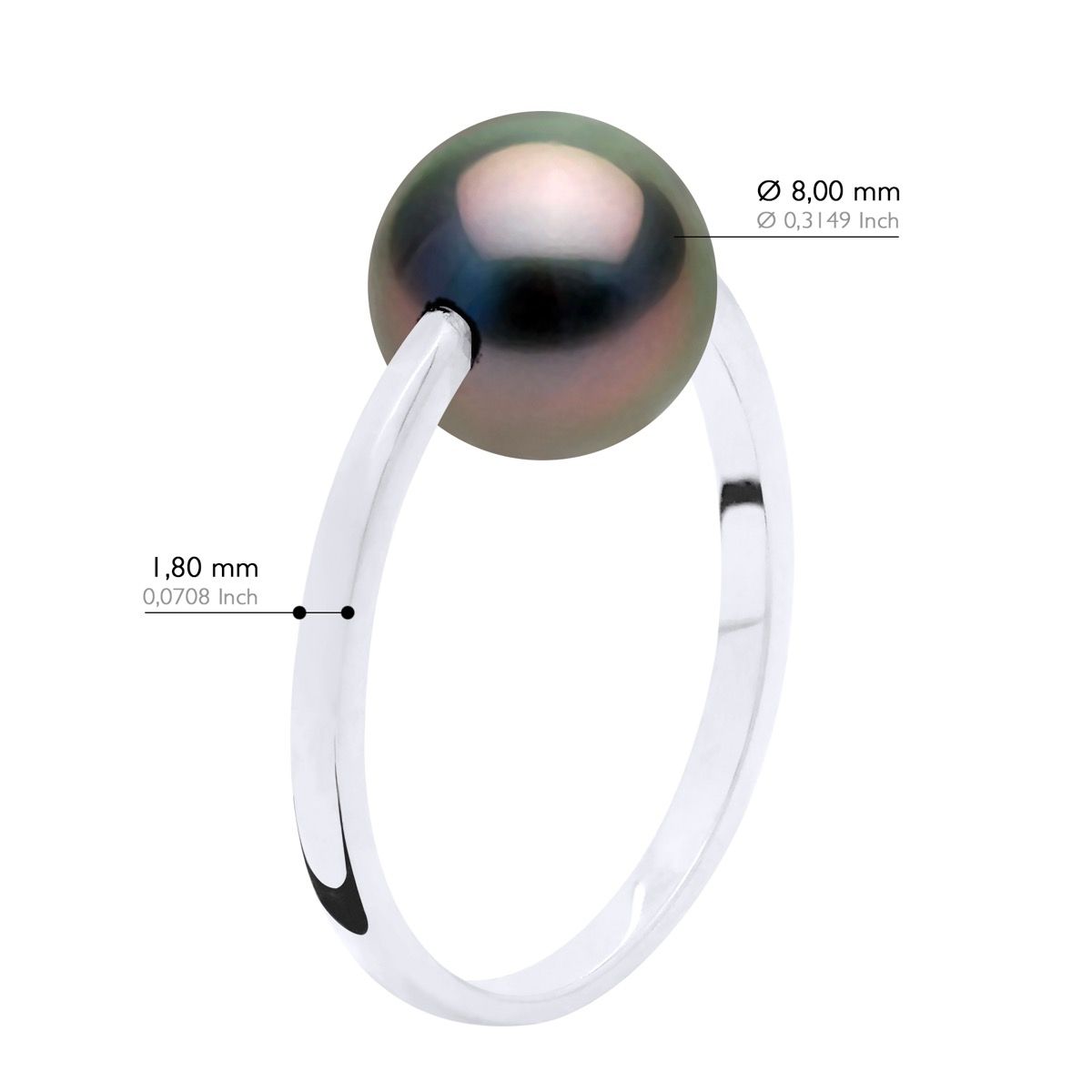 Eleganter Weißgoldring mit Perle
