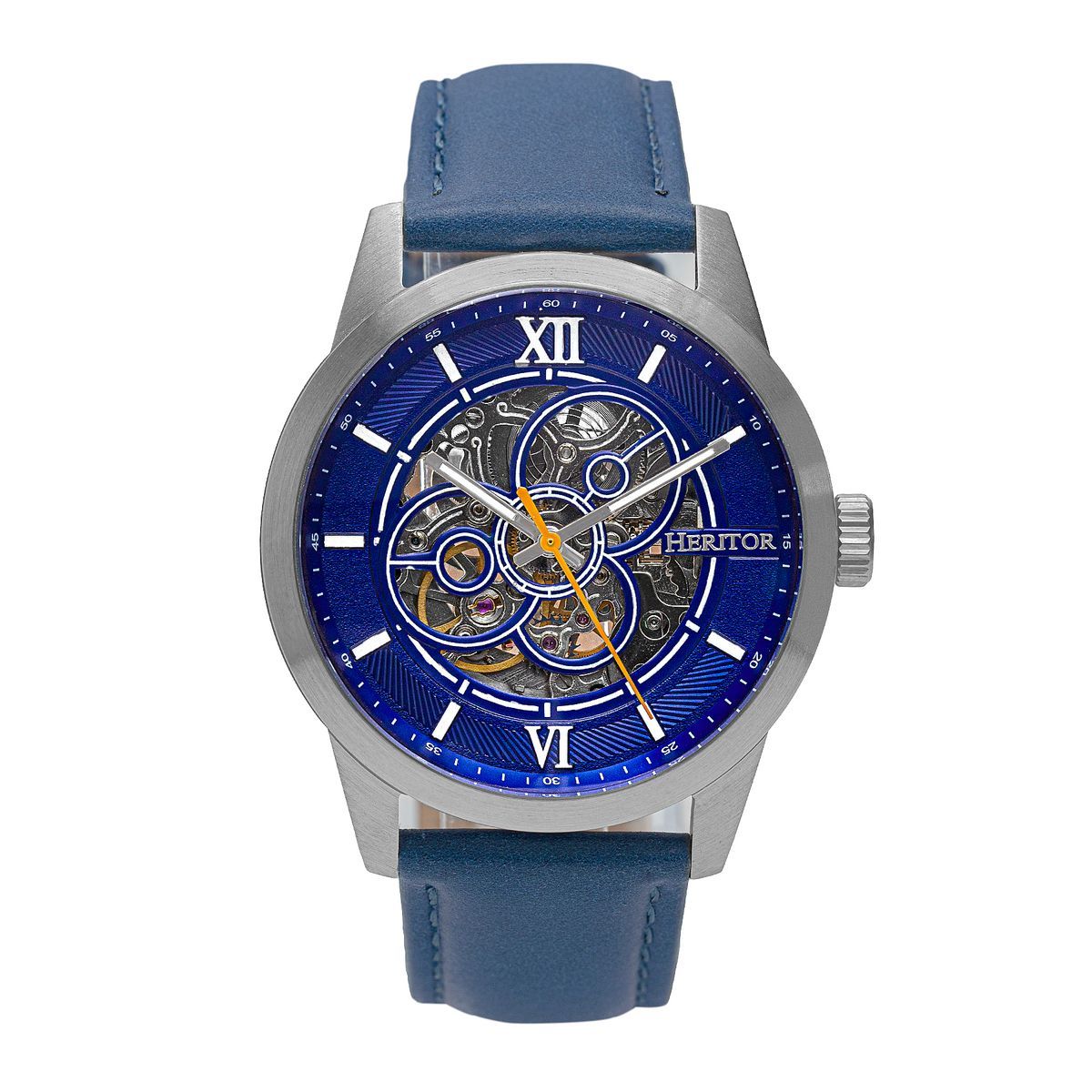 Automatikuhr mit Skelett und Lederarmband