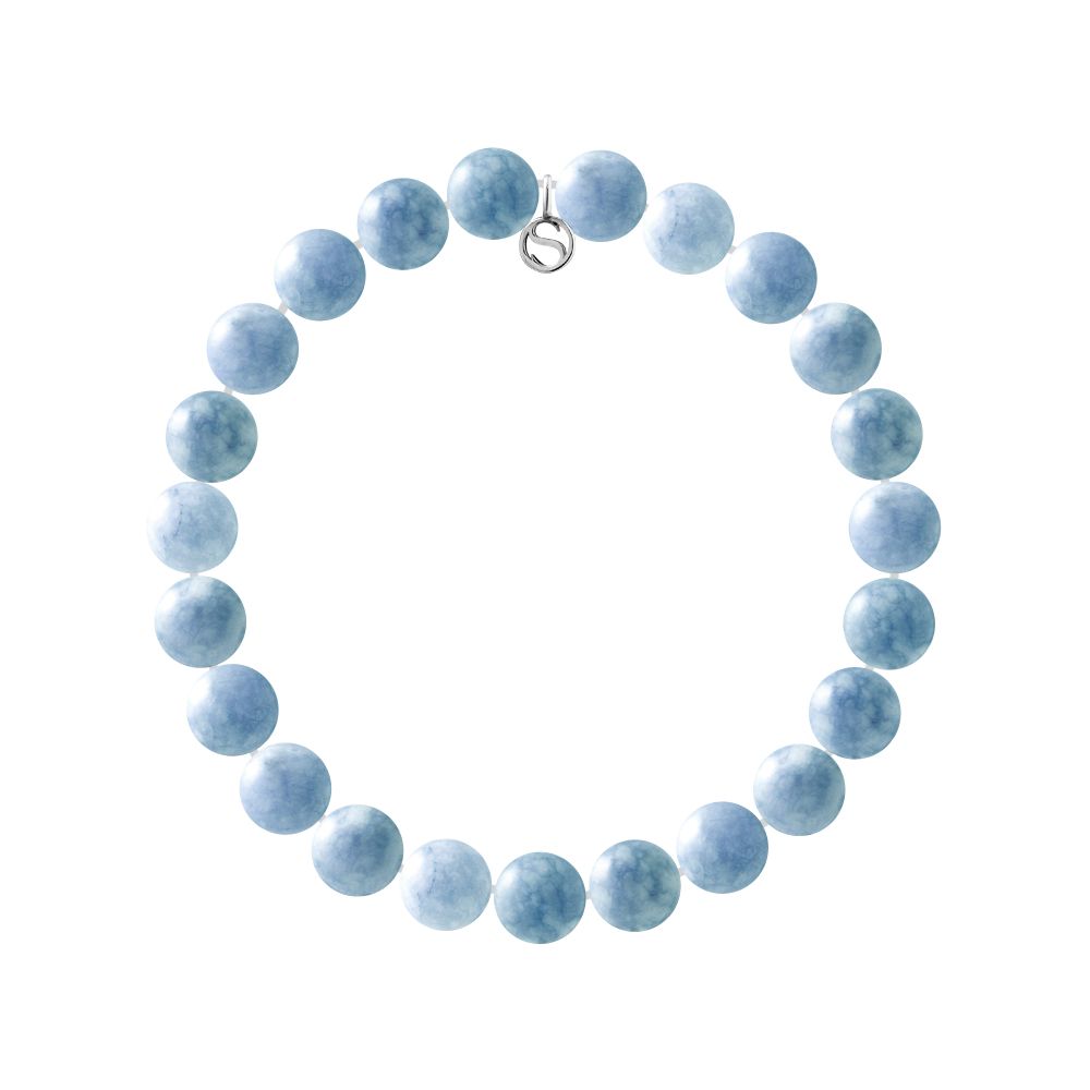 Elastisches Aquamarin-Perlenarmband