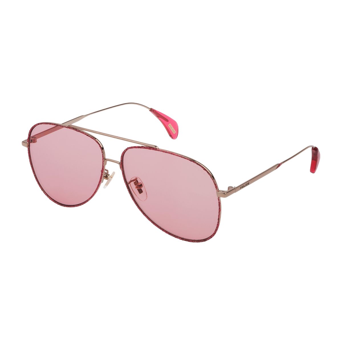 Rosagetönte Pilotenbrille