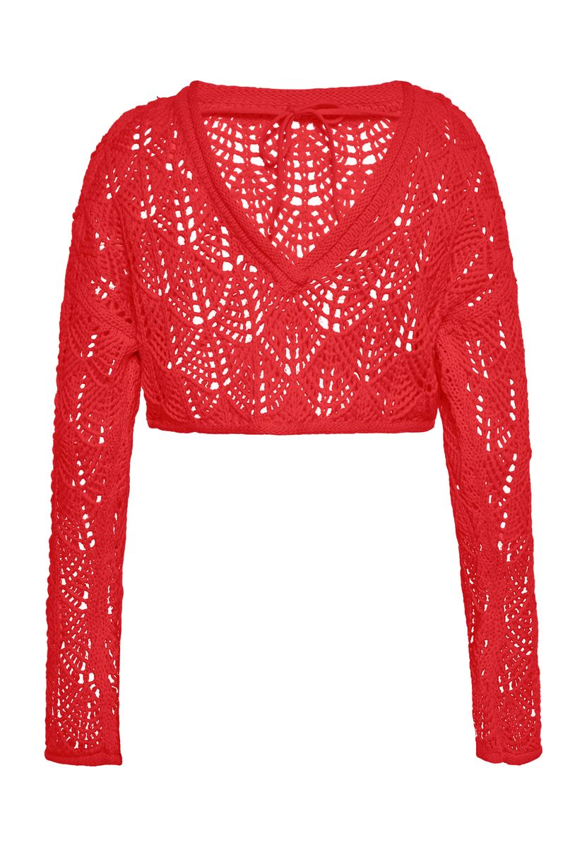 Häkelpullover mit Muschelmuster