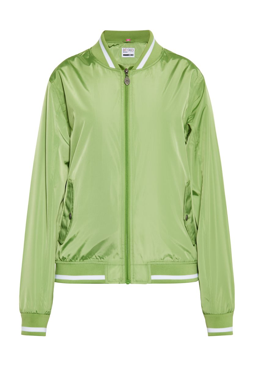 Leichte Bomberjacke mit Streifenbesatz