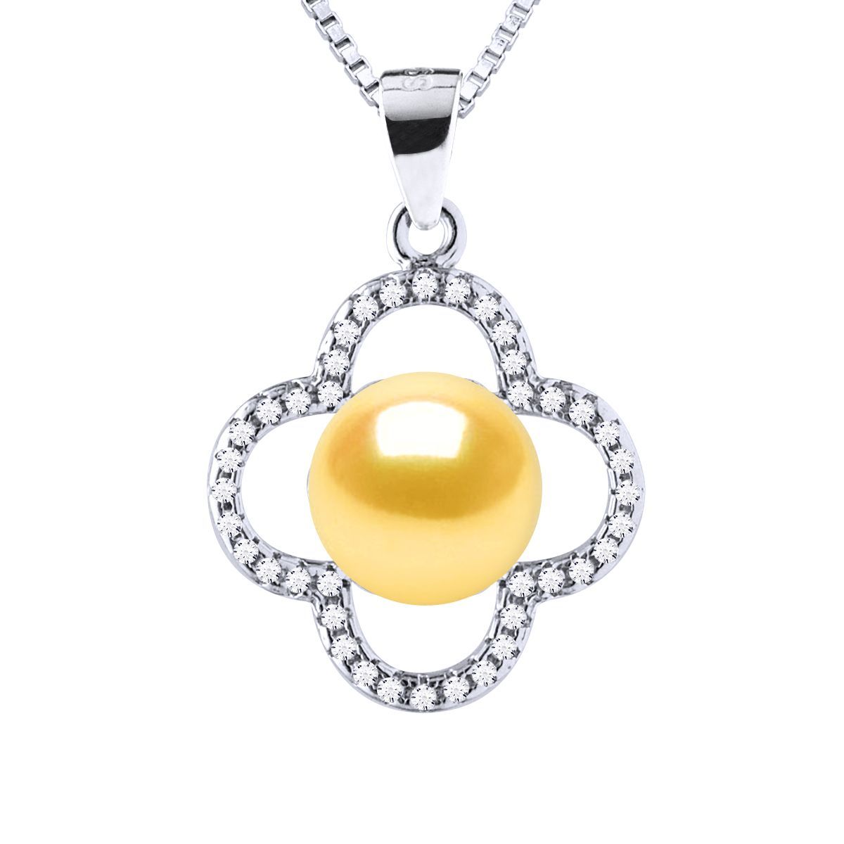 Goldene Perlen-Kleeblatt-Halskette