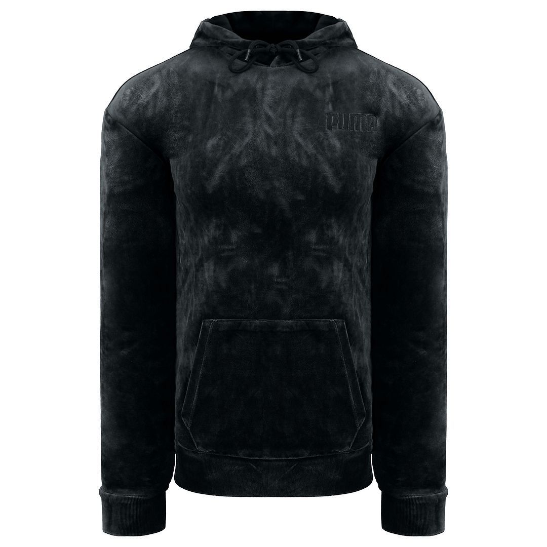 Puma bestickte Logo Womens Black Velor Hoodie