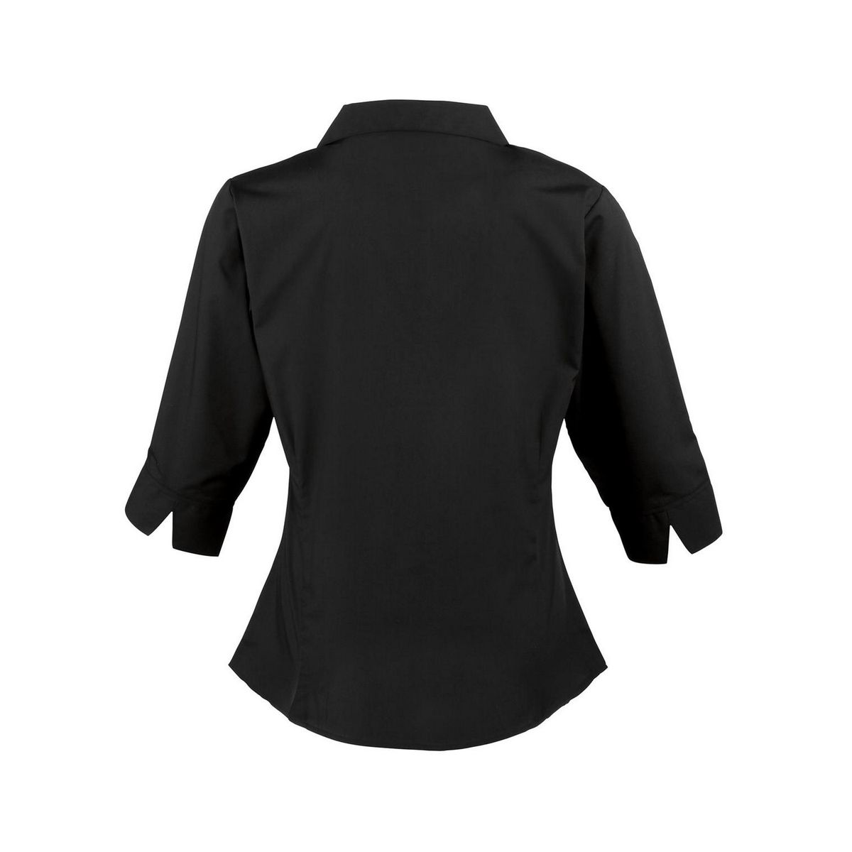 Taillierte Popeline-Bluse mit 3/4-Ärmeln