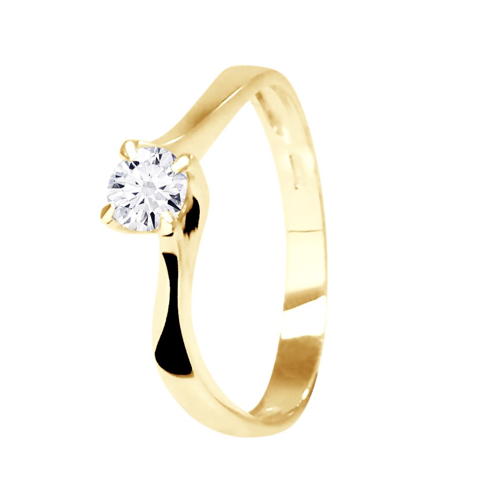 Goldring mit Diamant-Solitär