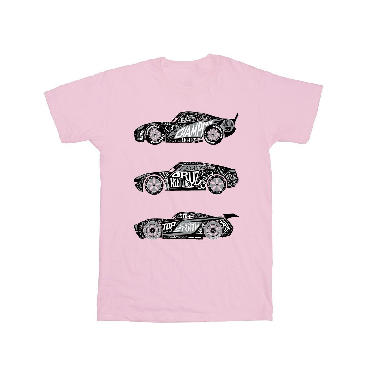 Disney - "Cars Text Racers" T-Shirt für Damen (Babyrosa)