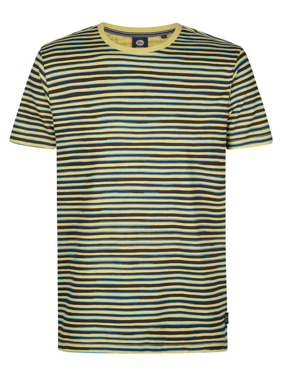 Gestreiftes Baumwoll-T-Shirt mit Rundhalsausschnitt