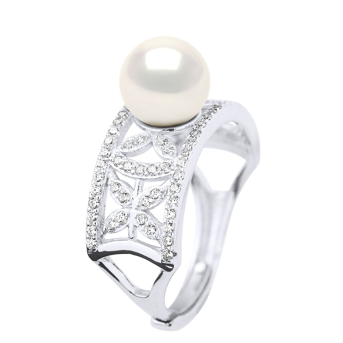 Ring mit Perle und Zirkonia