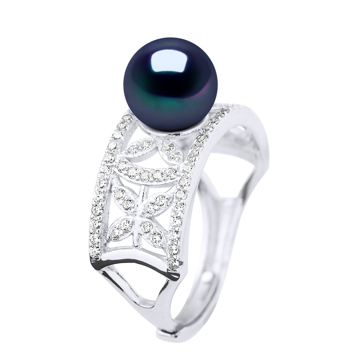 Ring mit Perle und Zirkonia