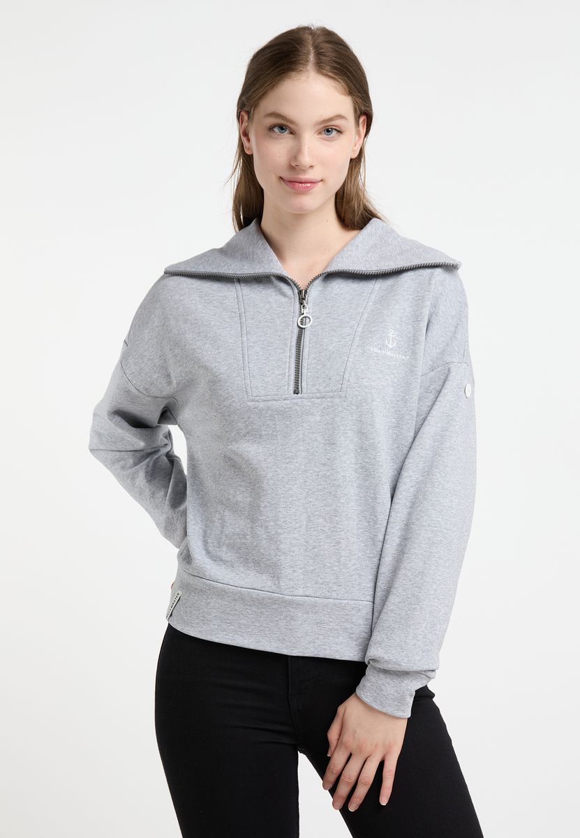 Oversized-Sweatshirt mit Troyer-Kragen