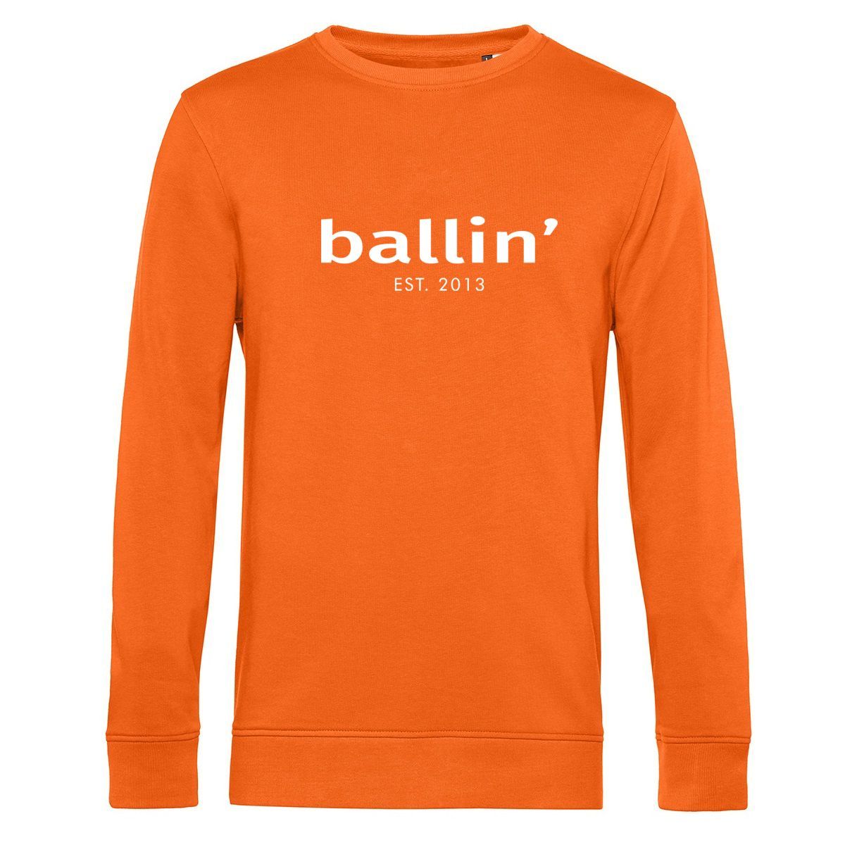 Orangefarbener Pullover mit Rundhalsausschnitt