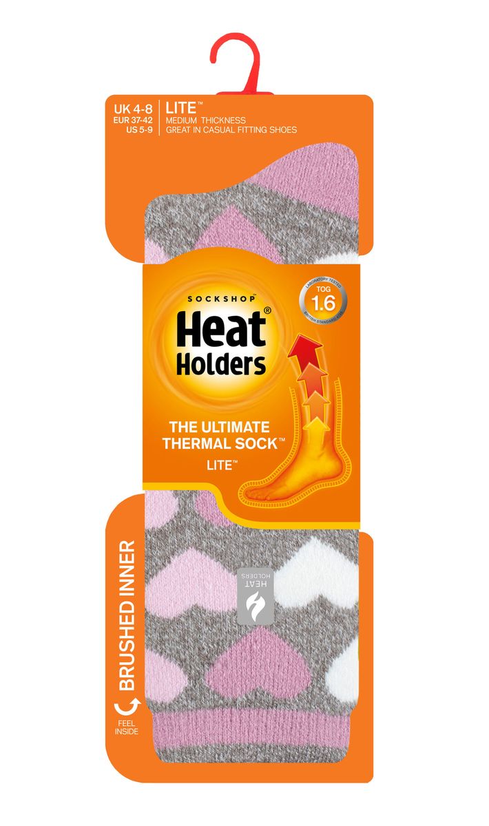 Thermosocken mit Herzmuster in Wadenlänge