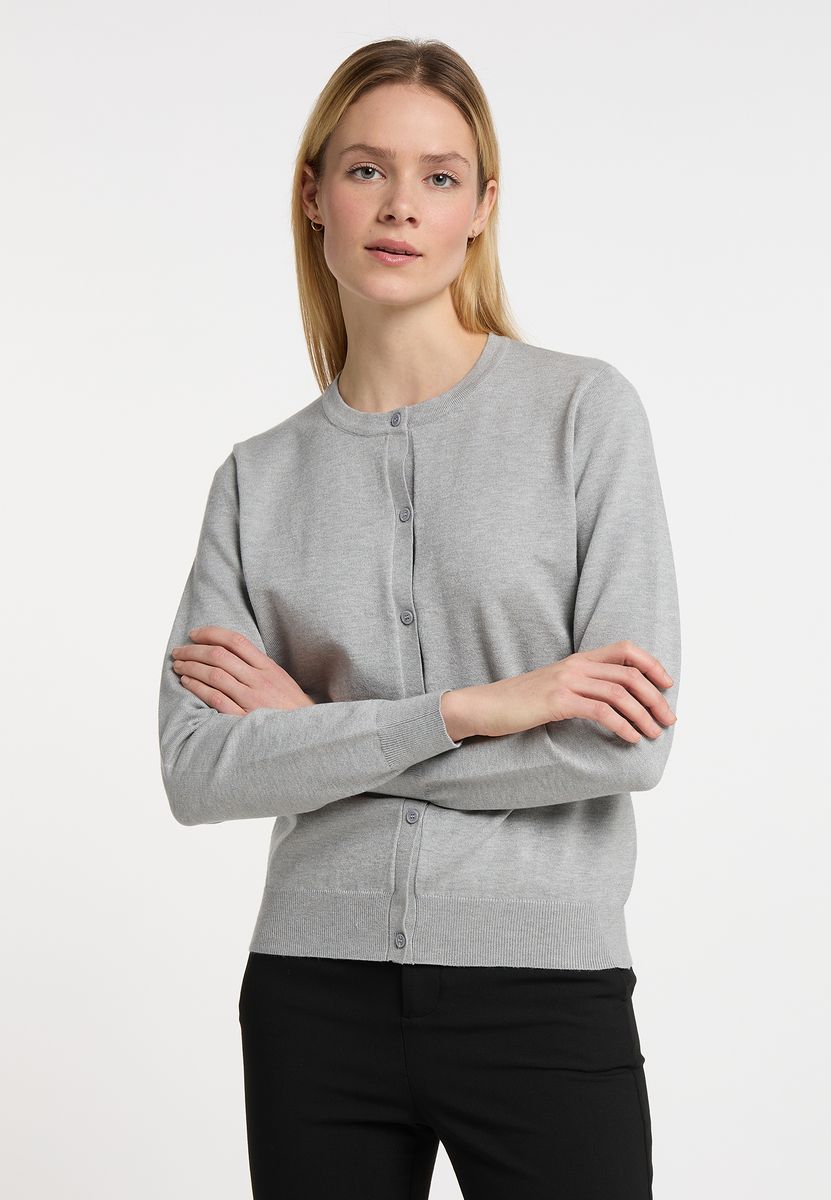 Klassische Strickjacke mit Rundhalsausschnitt