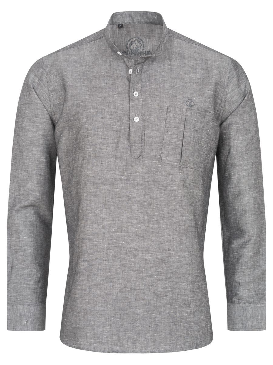 Herren Langarm Shirt mit Stehkragen