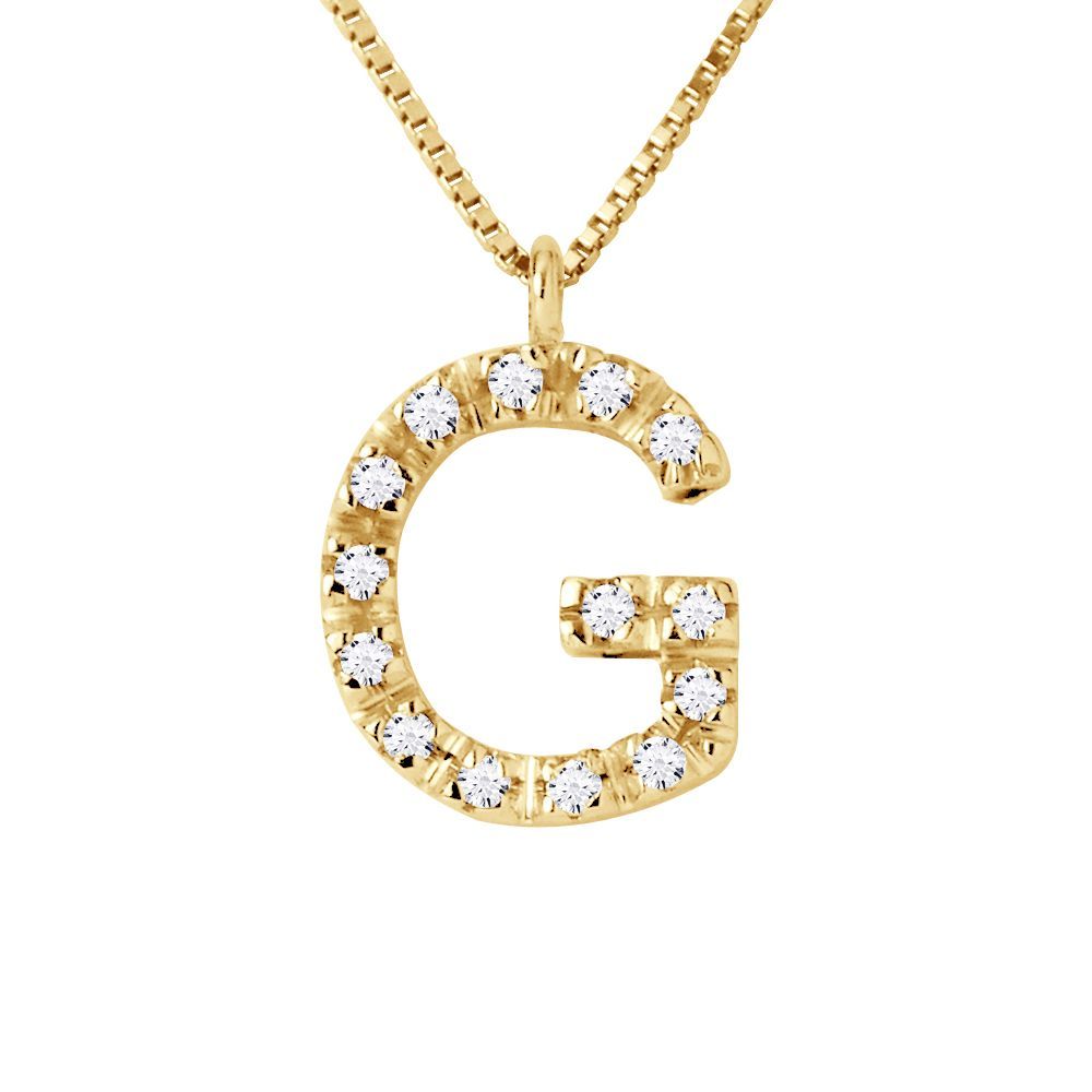 Halskette mit Diamant-Buchstabe "G"