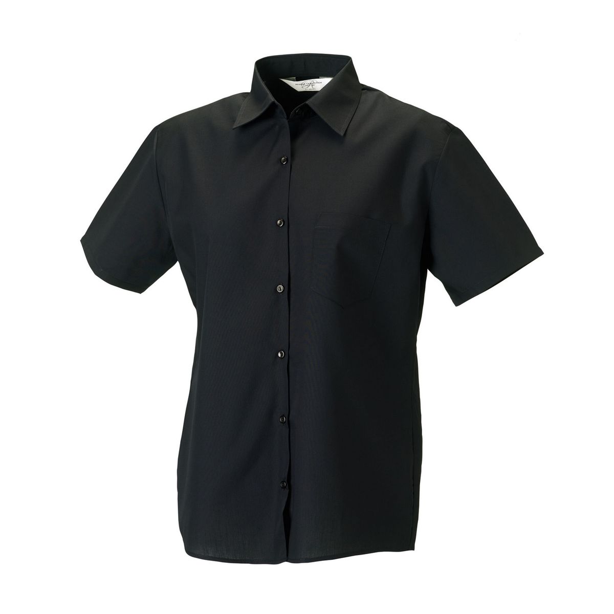 Russell Collection - Formelles Hemd Pflegeleicht für Damen kurzärmlig (Schwarz)