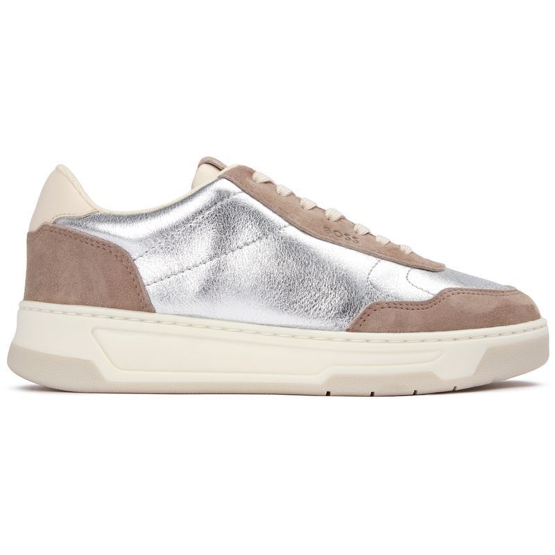 Metallic-Leder-Sneakers im Court-Style