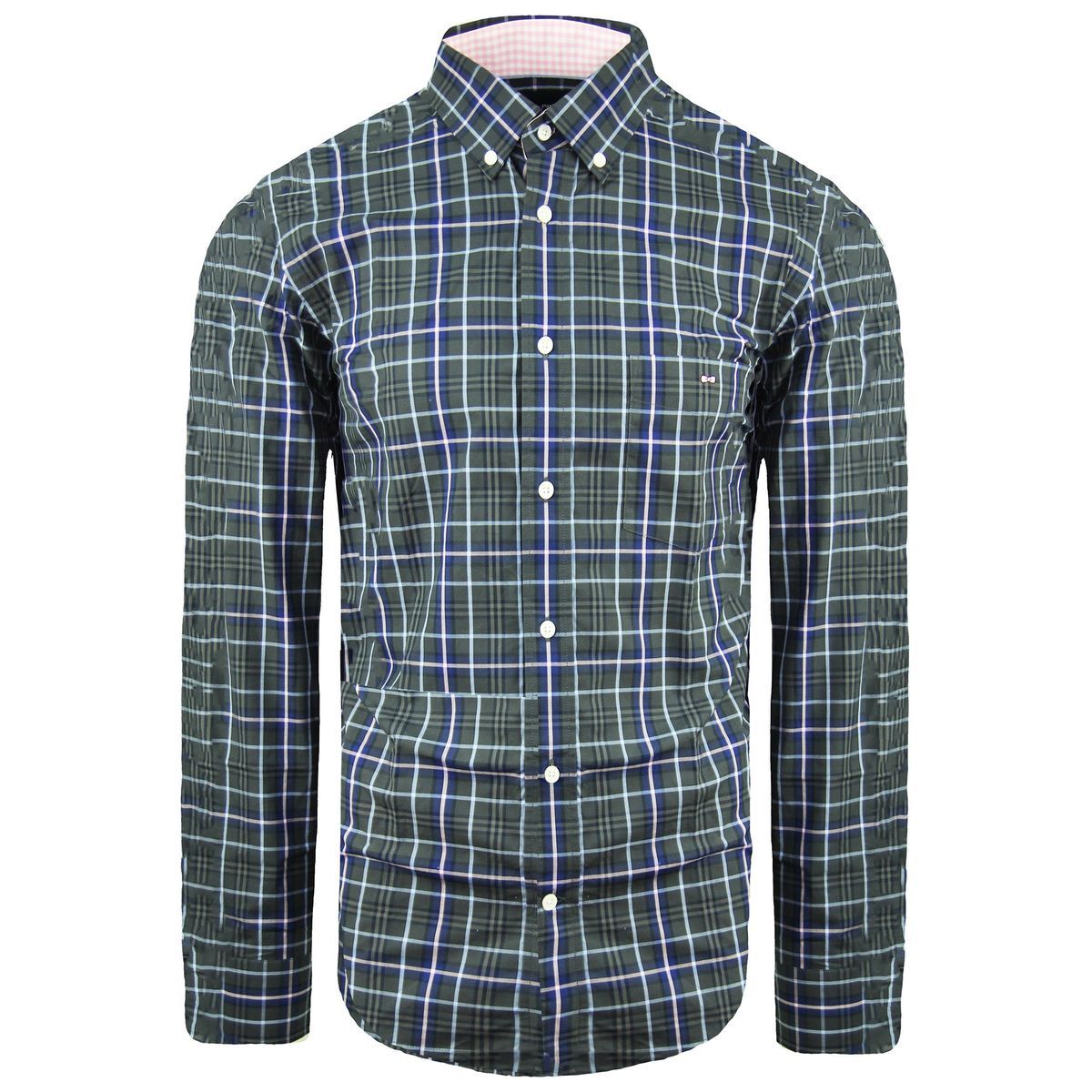 Herren Oxfordhemd mit Karomuster, normale Passform