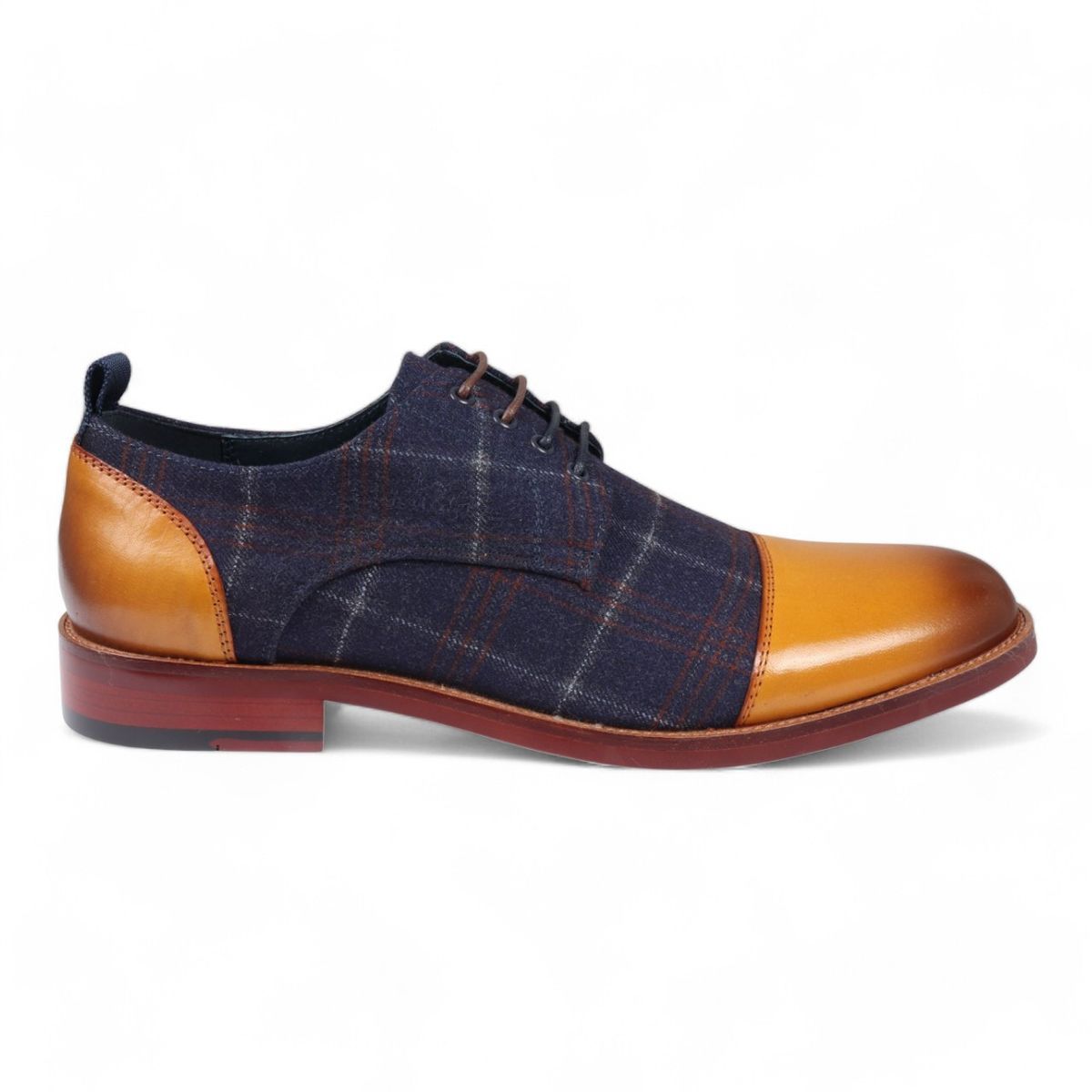 Zweifarbige Oxford-Brogue-Schuhe aus Leder