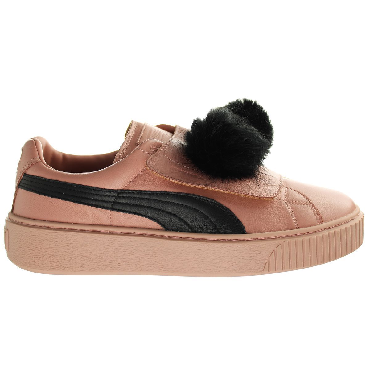 Puma -Korb -Plattform Pompom Womens Pink Trainer