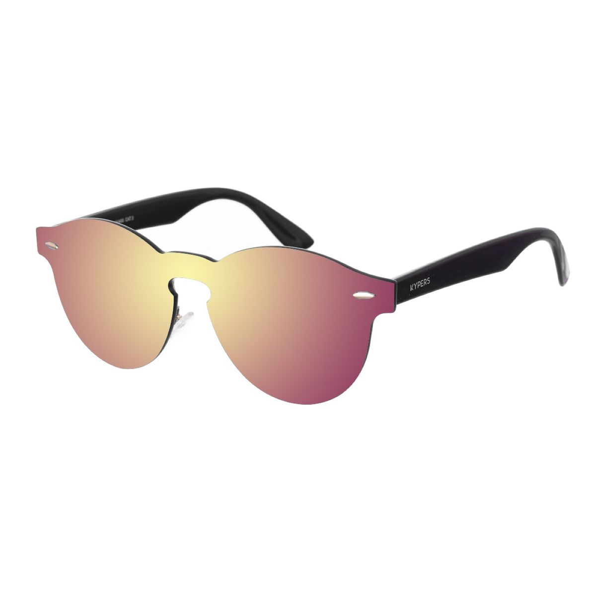Randlose ovale Sonnenbrille mit Spiegelglas