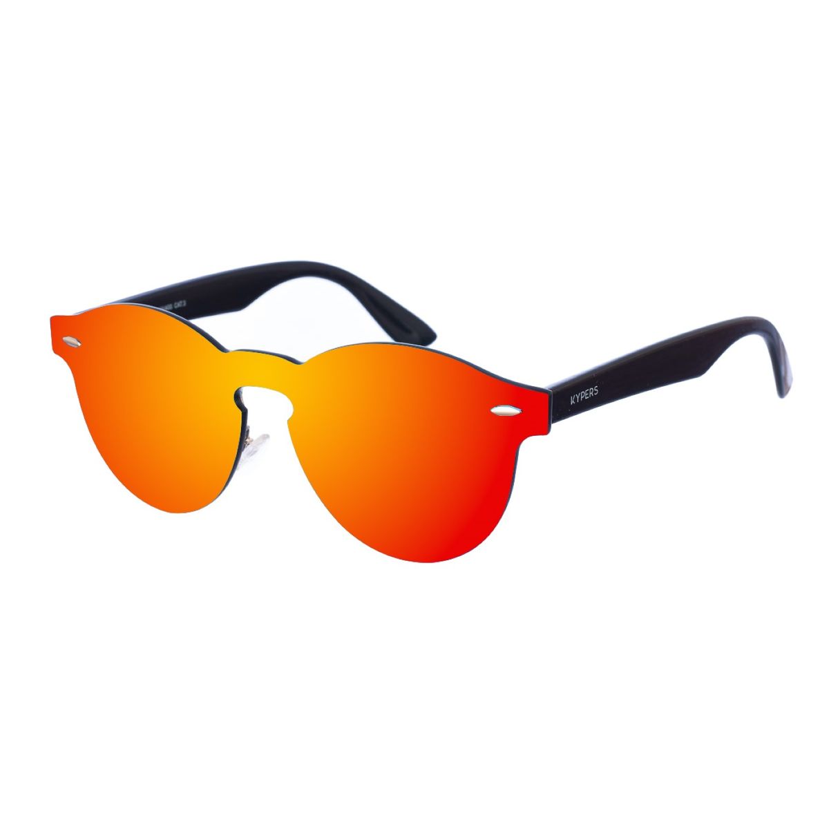 Randlose ovale Sonnenbrille mit Spiegelglas