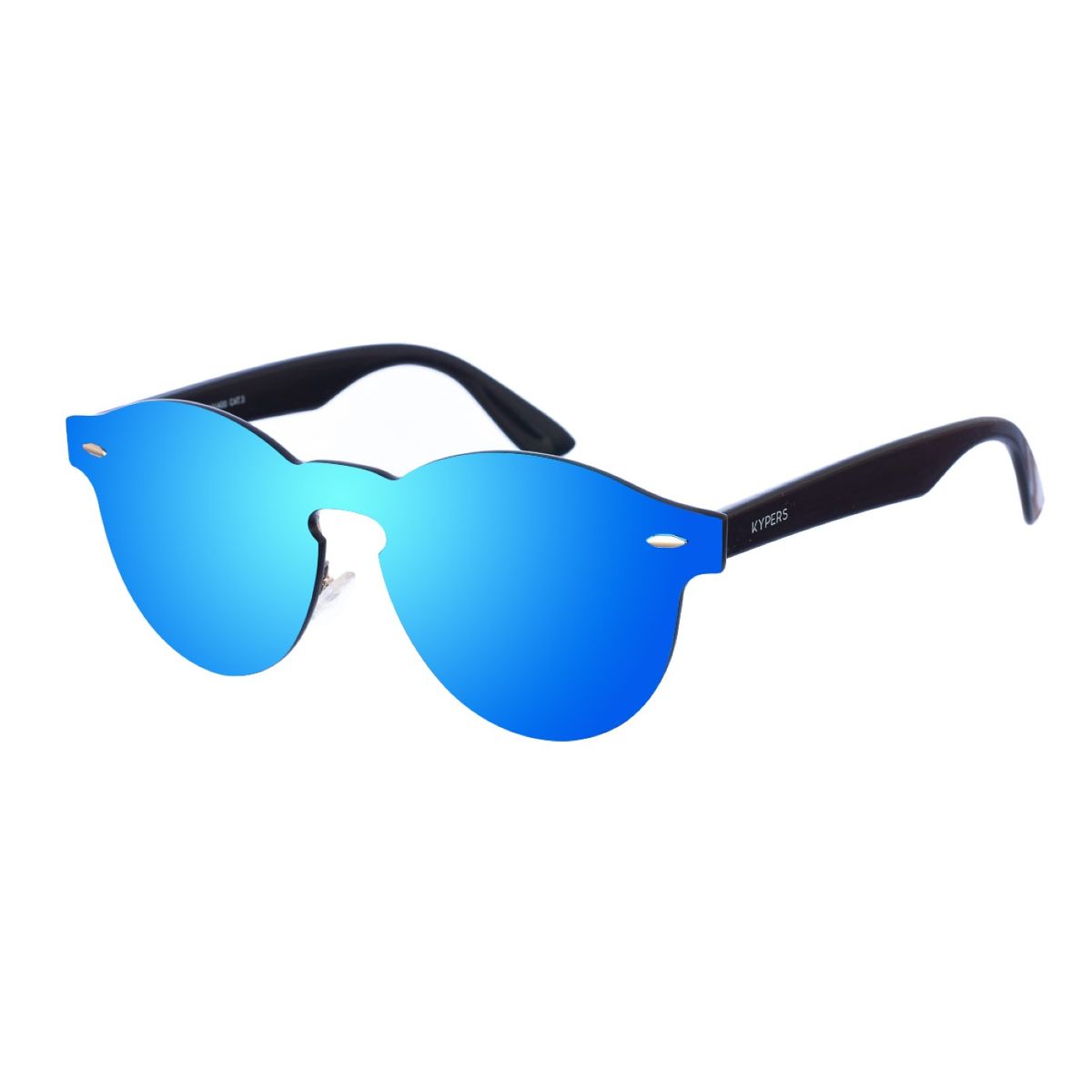 Randlose ovale Sonnenbrille mit Spiegelglas