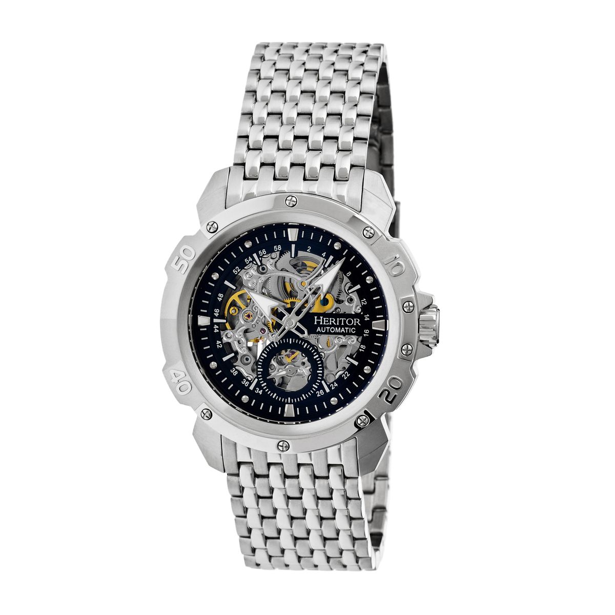 Automatische Skelett-Armbanduhr aus Edelstahl