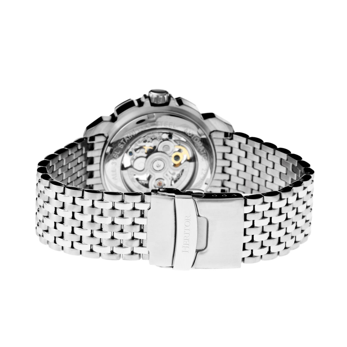 Automatische Skelett-Armbanduhr aus Edelstahl