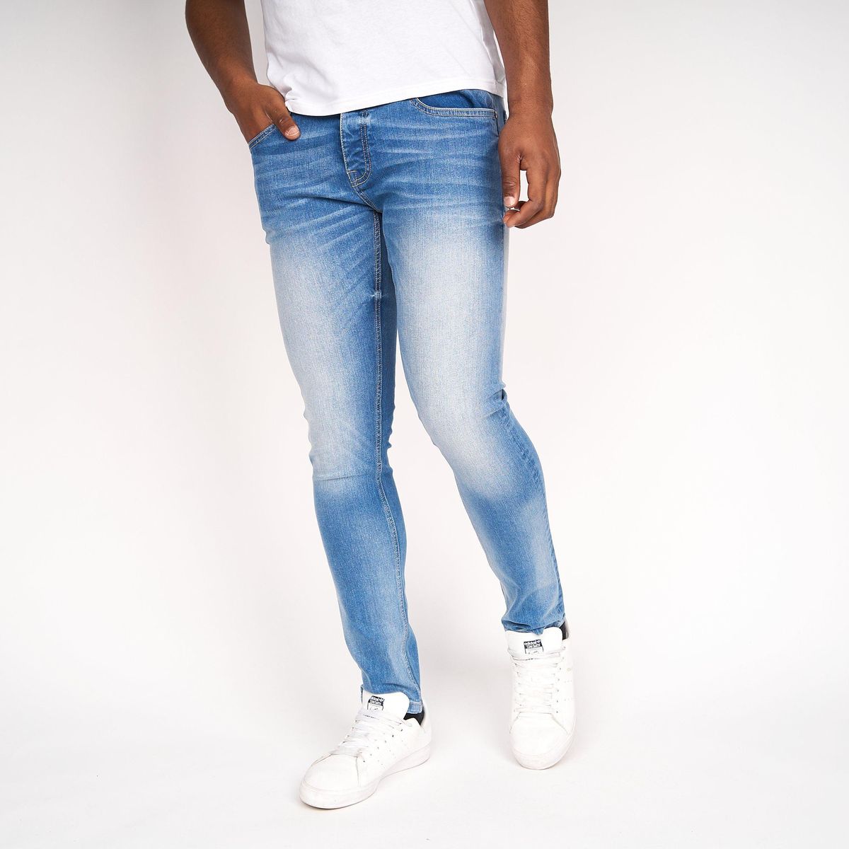 Herren Skinny Jeans mit heller Waschung