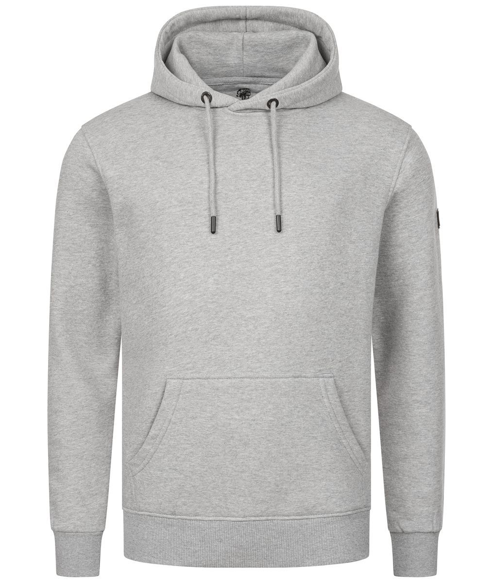 Klassischer melierter grauer Kapuzenpullover