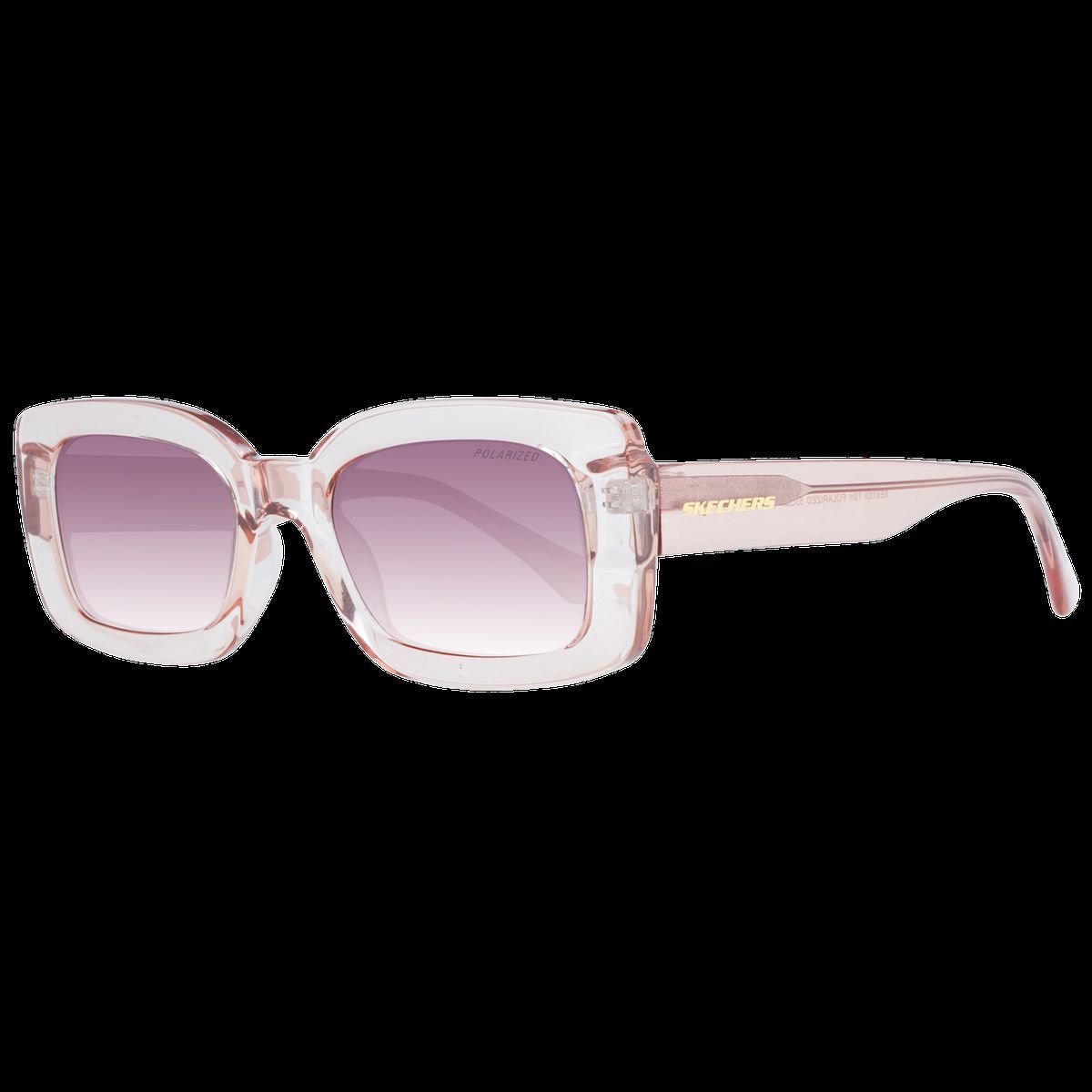 Transparente rosa rechteckige Sonnenbrille polarisiert