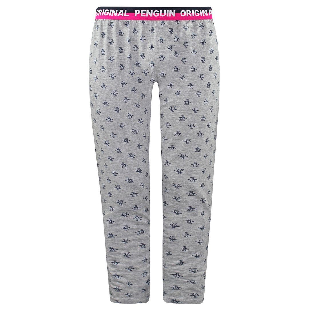 Herren-Loungewear-Pyjamahose mit Pinguin-Print